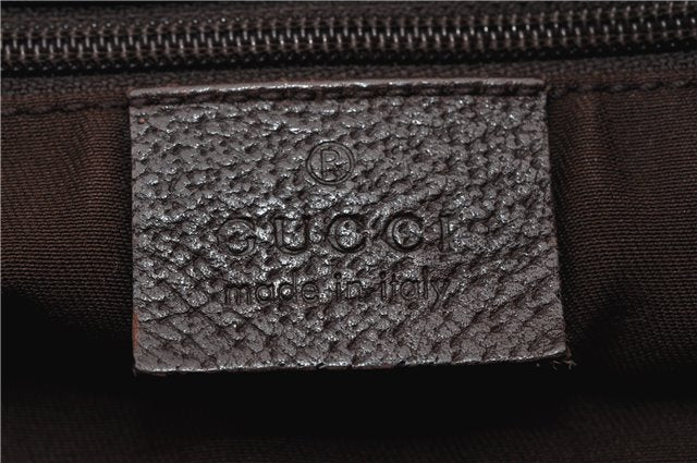 Authentic GUCCI Abbey Shoulder Hand Bag GG Canvas Leather 153025 Brown 1872G
