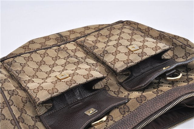 Authentic GUCCI Abbey Shoulder Hand Bag GG Canvas Leather 153025 Brown 1872G
