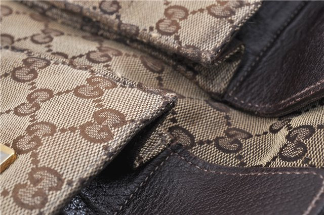 Authentic GUCCI Abbey Shoulder Hand Bag GG Canvas Leather 153025 Brown 1872G