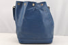 Authentic Louis Vuitton Epi Noe Shoulder Drawstring Bag Blue M44005 LV 1872I