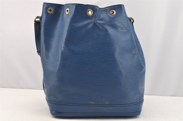 Authentic Louis Vuitton Epi Noe Shoulder Drawstring Bag Blue M44005 LV 1872I