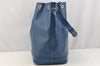 Authentic Louis Vuitton Epi Noe Shoulder Drawstring Bag Blue M44005 LV 1872I