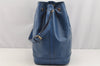Authentic Louis Vuitton Epi Noe Shoulder Drawstring Bag Blue M44005 LV 1872I