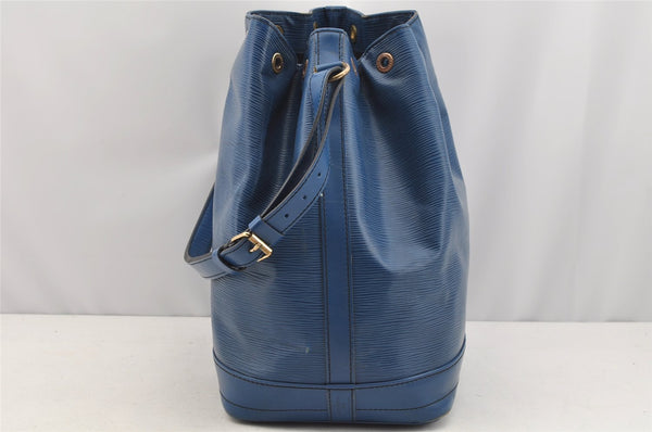 Authentic Louis Vuitton Epi Noe Shoulder Drawstring Bag Blue M44005 LV 1872I