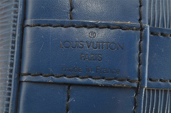 Authentic Louis Vuitton Epi Noe Shoulder Drawstring Bag Blue M44005 LV 1872I