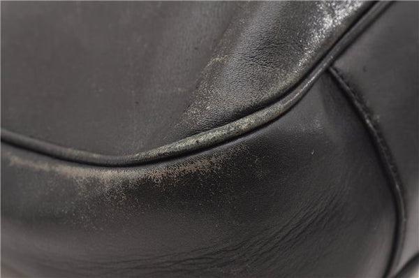 Authentic GUCCI Bamboo Vintage 2Way Shoulder Bag Leather Black Junk 1873G