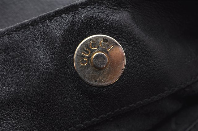 Authentic GUCCI Bamboo Vintage 2Way Shoulder Bag Leather Black Junk 1873G