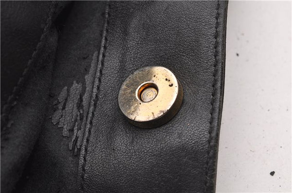 Authentic GUCCI Bamboo Vintage 2Way Shoulder Bag Leather Black Junk 1873G