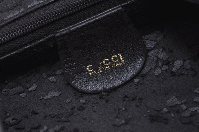 Authentic GUCCI Bamboo Vintage 2Way Shoulder Bag Leather Black Junk 1873G