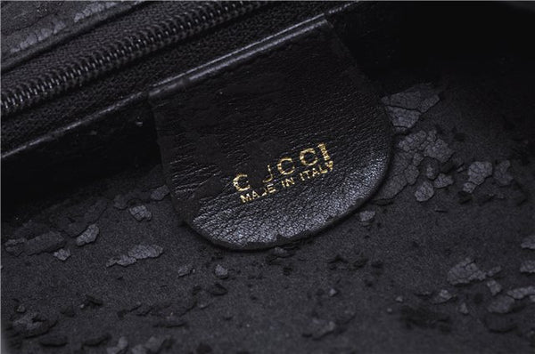 Authentic GUCCI Bamboo Vintage 2Way Shoulder Bag Leather Black Junk 1873G