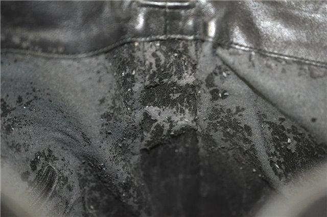 Authentic GUCCI Bamboo Vintage 2Way Shoulder Bag Leather Black Junk 1873G