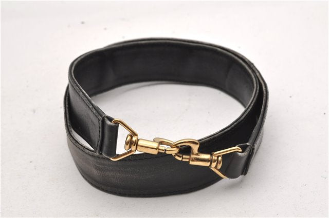 Authentic GUCCI Bamboo Vintage 2Way Shoulder Bag Leather Black Junk 1873G