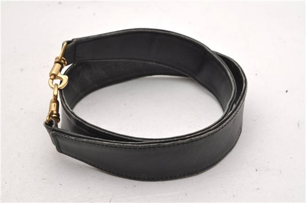 Authentic GUCCI Bamboo Vintage 2Way Shoulder Bag Leather Black Junk 1873G