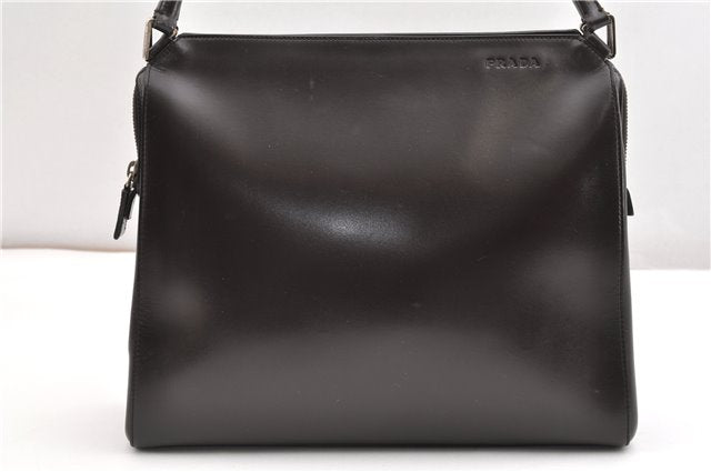 Authentic PRADA Vintage Leather Nappa Shoulder Hand Bag Purse Brown 1874G