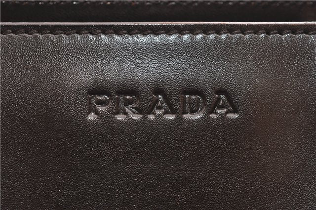 Authentic PRADA Vintage Leather Nappa Shoulder Hand Bag Purse Brown 1874G