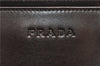 Authentic PRADA Vintage Leather Nappa Shoulder Hand Bag Purse Brown 1874G