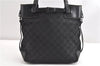 Authentic GUCCI Vintage Shoulder Tote Bag GG Canvas Leather 107757 Black 1875G