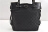 Authentic GUCCI Vintage Shoulder Tote Bag GG Canvas Leather 107757 Black 1875G