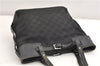 Authentic GUCCI Vintage Shoulder Tote Bag GG Canvas Leather 107757 Black 1875G