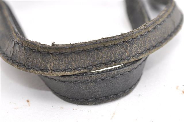 Authentic GUCCI Vintage Shoulder Tote Bag GG Canvas Leather 107757 Black 1875G