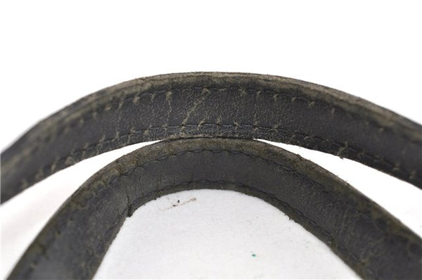 Authentic GUCCI Vintage Shoulder Tote Bag GG Canvas Leather 107757 Black 1875G