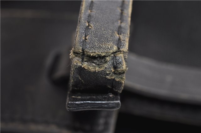 Authentic GUCCI Vintage Shoulder Tote Bag GG Canvas Leather 107757 Black 1875G