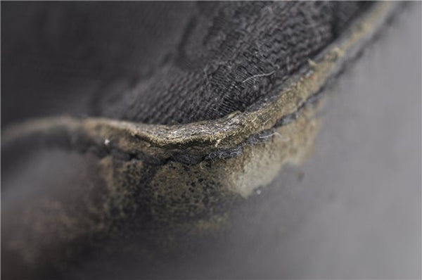 Authentic GUCCI Vintage Shoulder Tote Bag GG Canvas Leather 107757 Black 1875G