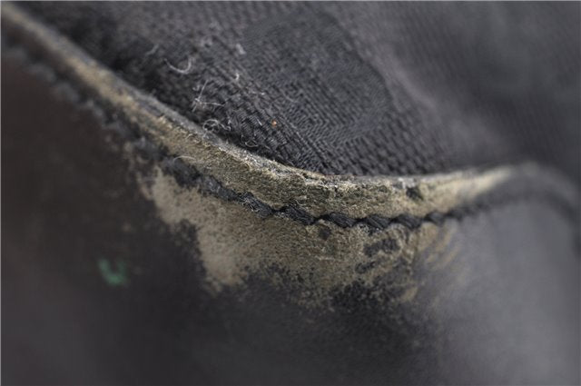 Authentic GUCCI Vintage Shoulder Tote Bag GG Canvas Leather 107757 Black 1875G