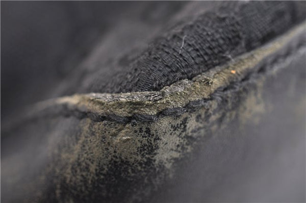 Authentic GUCCI Vintage Shoulder Tote Bag GG Canvas Leather 107757 Black 1875G