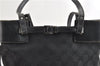 Authentic GUCCI Vintage Shoulder Tote Bag GG Canvas Leather 107757 Black 1875G