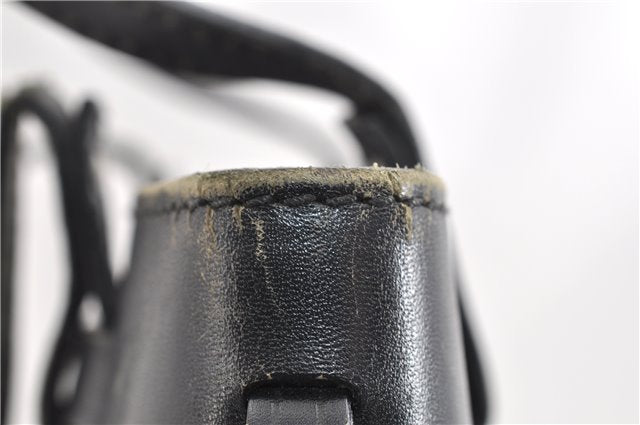 Authentic GUCCI Vintage Shoulder Tote Bag GG Canvas Leather 107757 Black 1875G