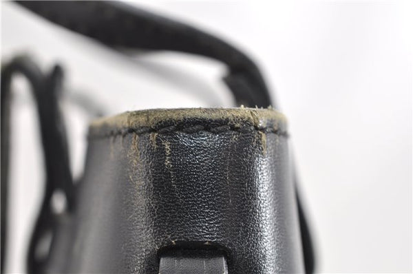 Authentic GUCCI Vintage Shoulder Tote Bag GG Canvas Leather 107757 Black 1875G