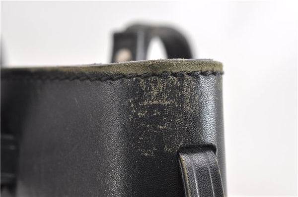 Authentic GUCCI Vintage Shoulder Tote Bag GG Canvas Leather 107757 Black 1875G