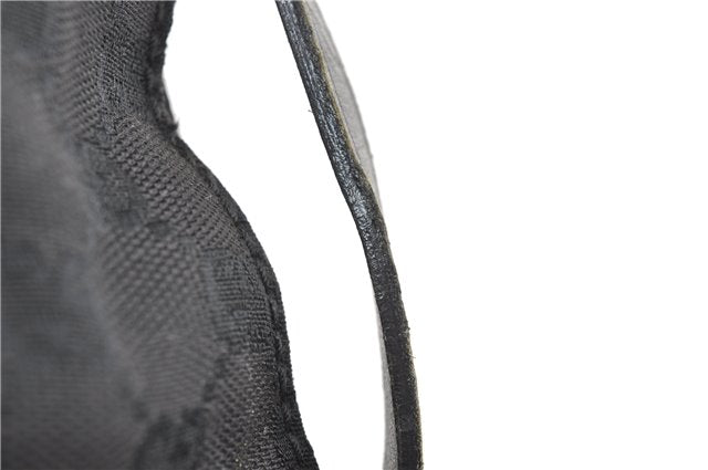 Authentic GUCCI Vintage Shoulder Tote Bag GG Canvas Leather 107757 Black 1875G