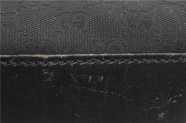 Authentic GUCCI Vintage Shoulder Tote Bag GG Canvas Leather 107757 Black 1875G