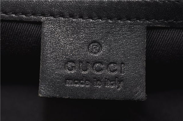 Authentic GUCCI Vintage Shoulder Tote Bag GG Canvas Leather 107757 Black 1875G