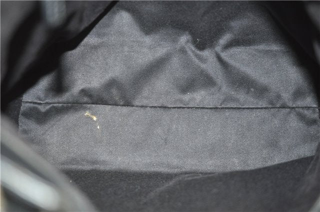 Authentic GUCCI Vintage Shoulder Tote Bag GG Canvas Leather 107757 Black 1875G