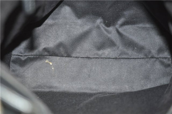 Authentic GUCCI Vintage Shoulder Tote Bag GG Canvas Leather 107757 Black 1875G