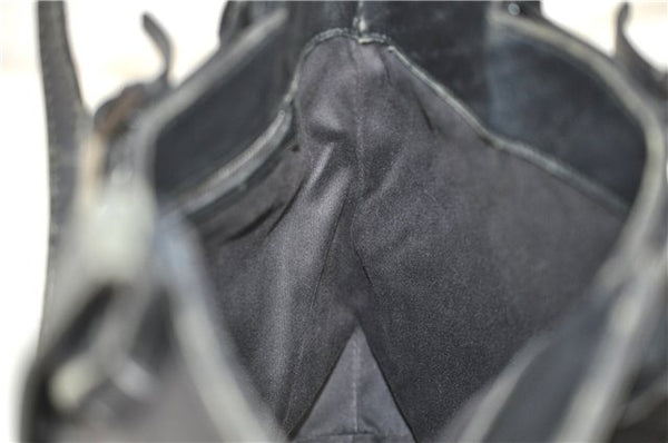 Authentic GUCCI Vintage Shoulder Tote Bag GG Canvas Leather 107757 Black 1875G