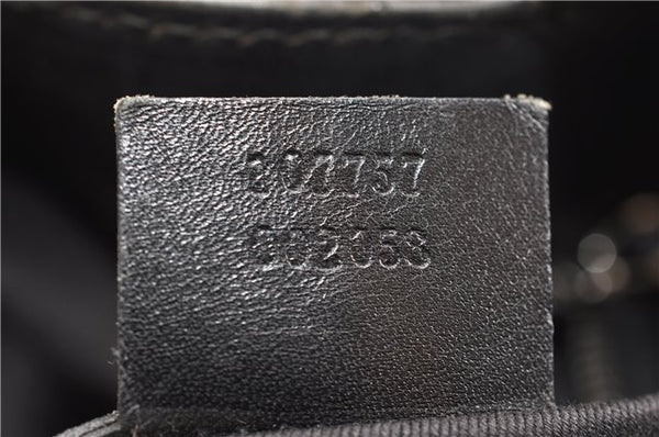 Authentic GUCCI Vintage Shoulder Tote Bag GG Canvas Leather 107757 Black 1875G