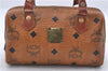 Authentic MCM Visetos Leather Vintage Hand Bag Purse Brown 1876D