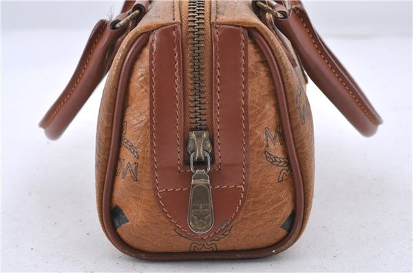 Authentic MCM Visetos Leather Vintage Hand Bag Purse Brown 1876D