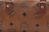 Authentic MCM Visetos Leather Vintage Hand Bag Purse Brown 1876D