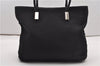 Authentic GUCCI Vintage Shoulder Tote Bag Nylon Leather Black 1876G