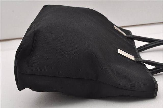 Authentic GUCCI Vintage Shoulder Tote Bag Nylon Leather Black 1876G