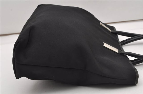 Authentic GUCCI Vintage Shoulder Tote Bag Nylon Leather Black 1876G