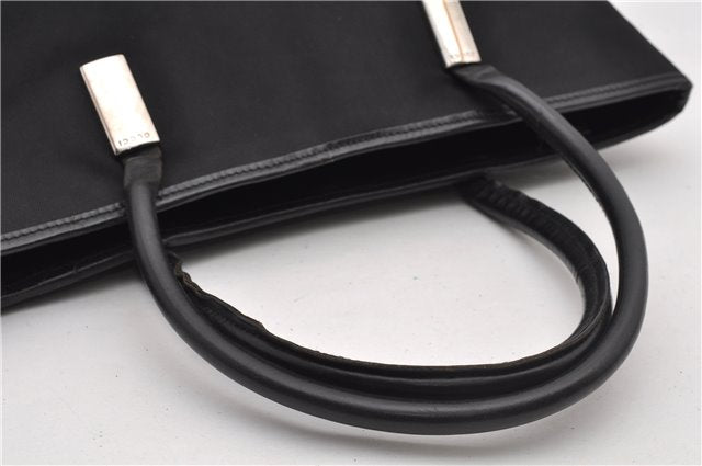 Authentic GUCCI Vintage Shoulder Tote Bag Nylon Leather Black 1876G