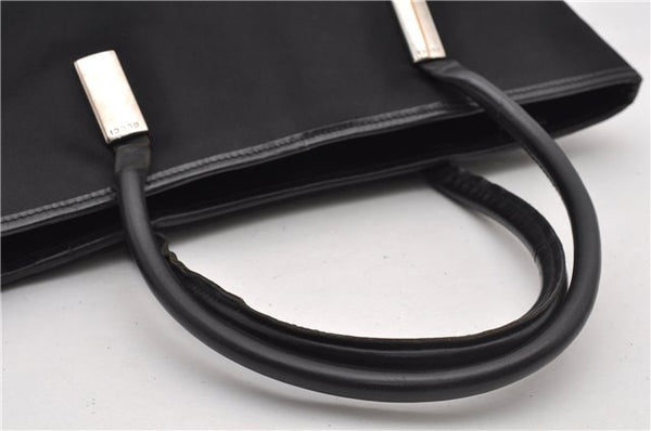 Authentic GUCCI Vintage Shoulder Tote Bag Nylon Leather Black 1876G