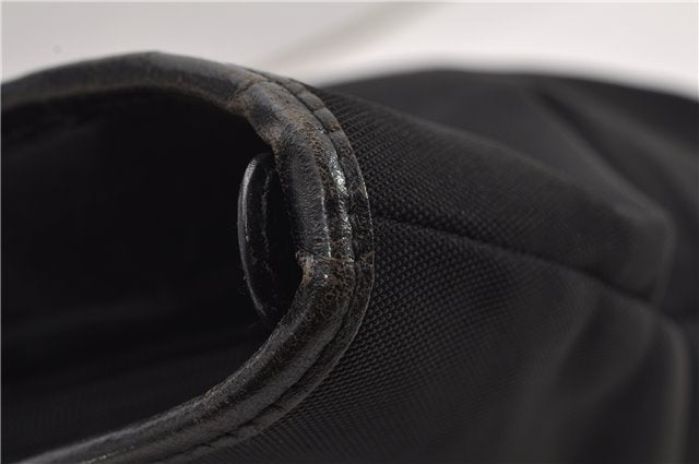 Authentic GUCCI Vintage Shoulder Tote Bag Nylon Leather Black 1876G