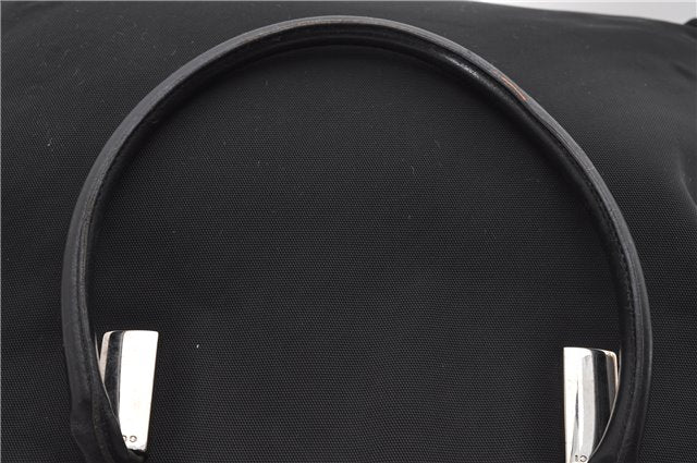 Authentic GUCCI Vintage Shoulder Tote Bag Nylon Leather Black 1876G